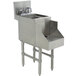 An Advance Tabco stainless steel underbar blender station with a sink on a counter.