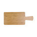 A rectangular faux bamboo melamine serving board with a handle.