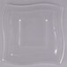 A clear Fineline flat lid with a wavy square edge.