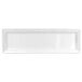 A white rectangular melamine serving platter with a white handle.