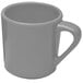 A grey Elite Global Solutions melamine mug with a handle.