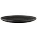 An Elite Global Solutions black melamine plate with a rim.