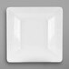 A white square Elite Global Solutions melamine bowl with a square edge.