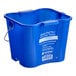 A blue San Jamar Kleen-Pail Pro bucket with a handle.