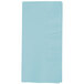 A close-up of a light blue Creative Converting paper dinner napkin.