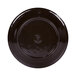 An Elite Global Solutions two-tone melamine plate with a black rim and logo on a white background.
