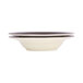An Elite Global Solutions Durango melamine bowl with an antique white interior and a chocolate brown rim.
