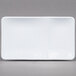 A white rectangular GET melamine platter with a pattern on it.