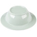 An Elite Global Solutions Hemlock melamine bowl in white on a white plate.