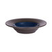 An Elite Global Solutions Durango melamine bowl with a blue inside and brown base.