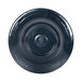 A black Elite Global Solutions melamine bowl with a circular design in the center.