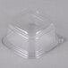 A 12 oz. square clear plastic deli container with a lid.
