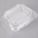 A 13 oz. clear plastic Tamper-Evident Take Out Container with a lid.