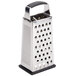 A Tablecraft stainless steel 4-sided box grater with soft grip handles.