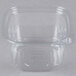 A 16 oz. clear square recycled PET deli container with a lid.