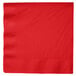 A red napkin with a white background.