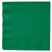 A green napkin with a white edge.