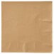 A brown napkin with a white background.