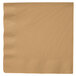 A brown Creative Converting 3-ply paper dinner napkin.