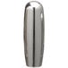 A chrome-plated silver cylindrical plastic beer tap handle.