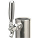 A chrome-plated metal Micro Matic beer tap handle.