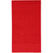 A red rectangular guest towel with a white border.