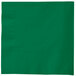 A green napkin on a white background.