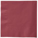 A burgundy Creative Converting luncheon napkin on a white surface.