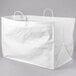 A white rigid plastic handled shopper bag.