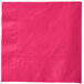 A hot magenta pink paper napkin with a white background.