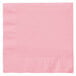 A close-up of a Classic Pink paper napkin with a white background and a small white edge.