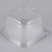 A 16 oz. clear plastic square deli container with a lid.