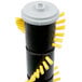 A black cylinder with yellow brushes, the Hoover Brushroll.