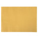 A yellow rectangular Hoffmaster paper placemat with a scalloped edge.