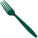 A Creative Converting hunter green plastic fork.
