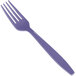 A purple plastic fork.