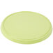 A green circular lid on a white background.