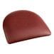 A burgundy vinyl cushion for a chair with a white background.