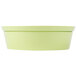 A lime green melamine bowl with a white background.