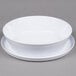 A white melamine bowl with a lid.