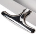 A stainless steel metal handle for a Vollrath Roll Top Chafer cover.