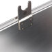 A metal replacement cover bracket with a hook.
