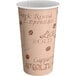 A white paper cup with brown text that reads "Café" and a brown design.