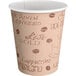 A white paper Choice hot cup with brown text that reads "Cafe" and "Espresso"