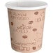A white paper Choice Caf&#233; hot cup with brown text.