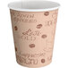 A white paper Choice hot cup with brown "Café" print.