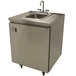 An Advance Tabco stainless steel hand sink cart with a deck mount faucet and hot water heater.