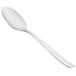An Arcoroc stainless steel teaspoon with a long handle on a white background.