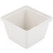 A white square GET Melamine crock with a square top.