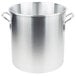 A large silver Vollrath stock pot with two handles.